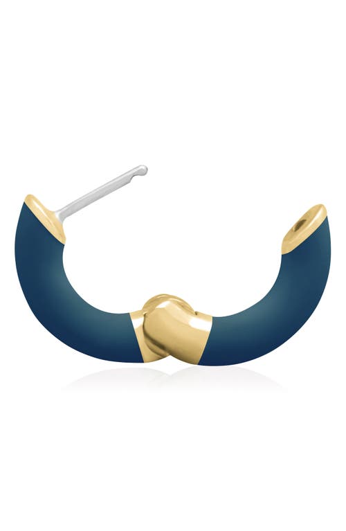 Central Park Tubular Enamel Hoop Earrings In Matte Navy
