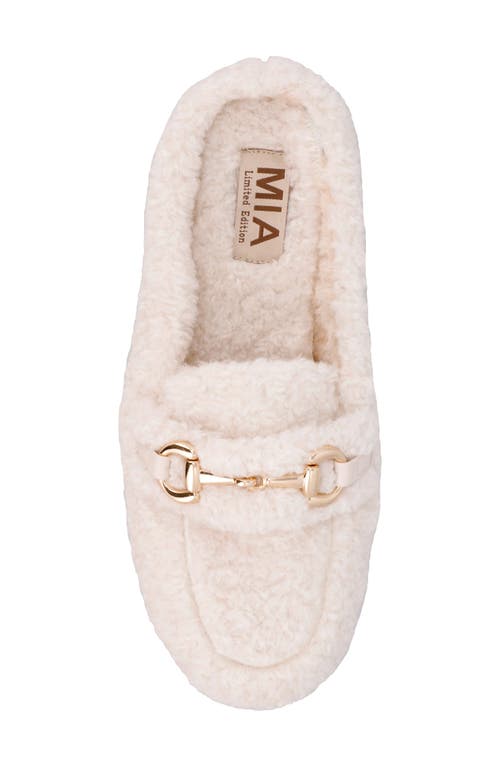 Mia Cocoa Faux Shearling Slipper In Off White