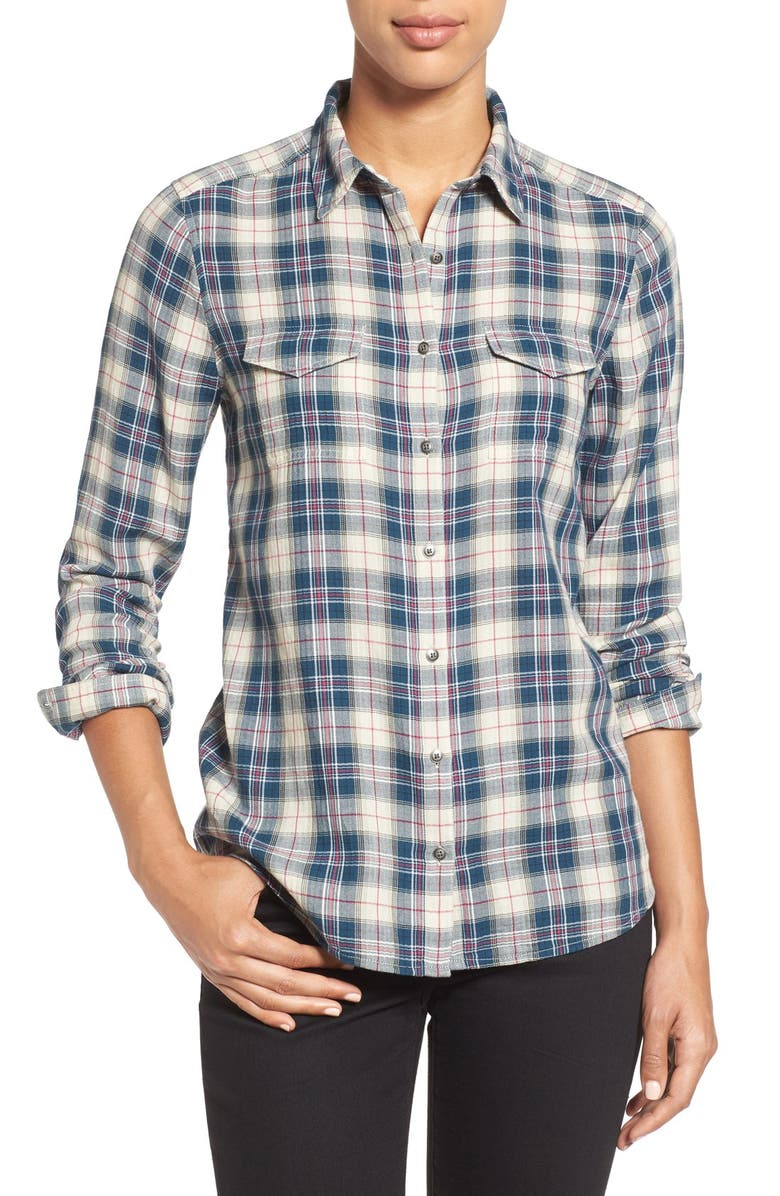Caslon® Flap Pocket Plaid Shirt (Regular & Petite) | Nordstrom