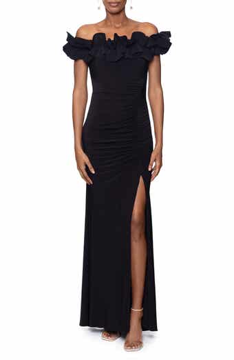 Xscape Evenings Off the Shoulder Velvet Gown