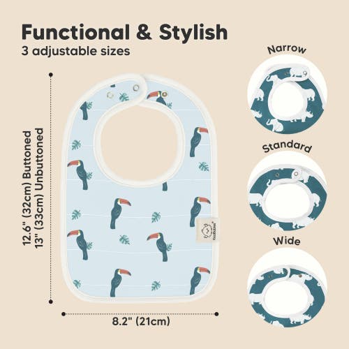 Keababies 8-pack Coast Drool Bibs In Wildscape