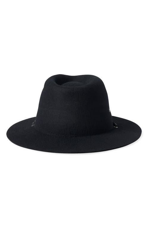 Shop Brixton Wesley Wool Felt Fedora In Black