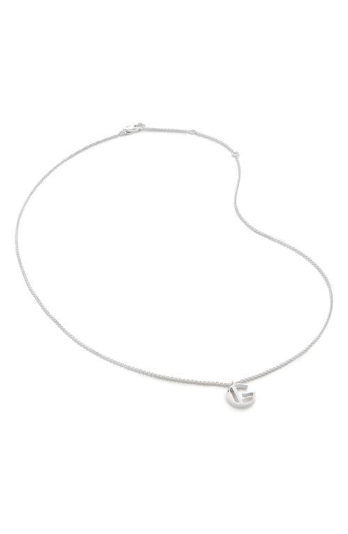 Monica Vinader Initial Pendant Necklace in Sterling Silver - G 