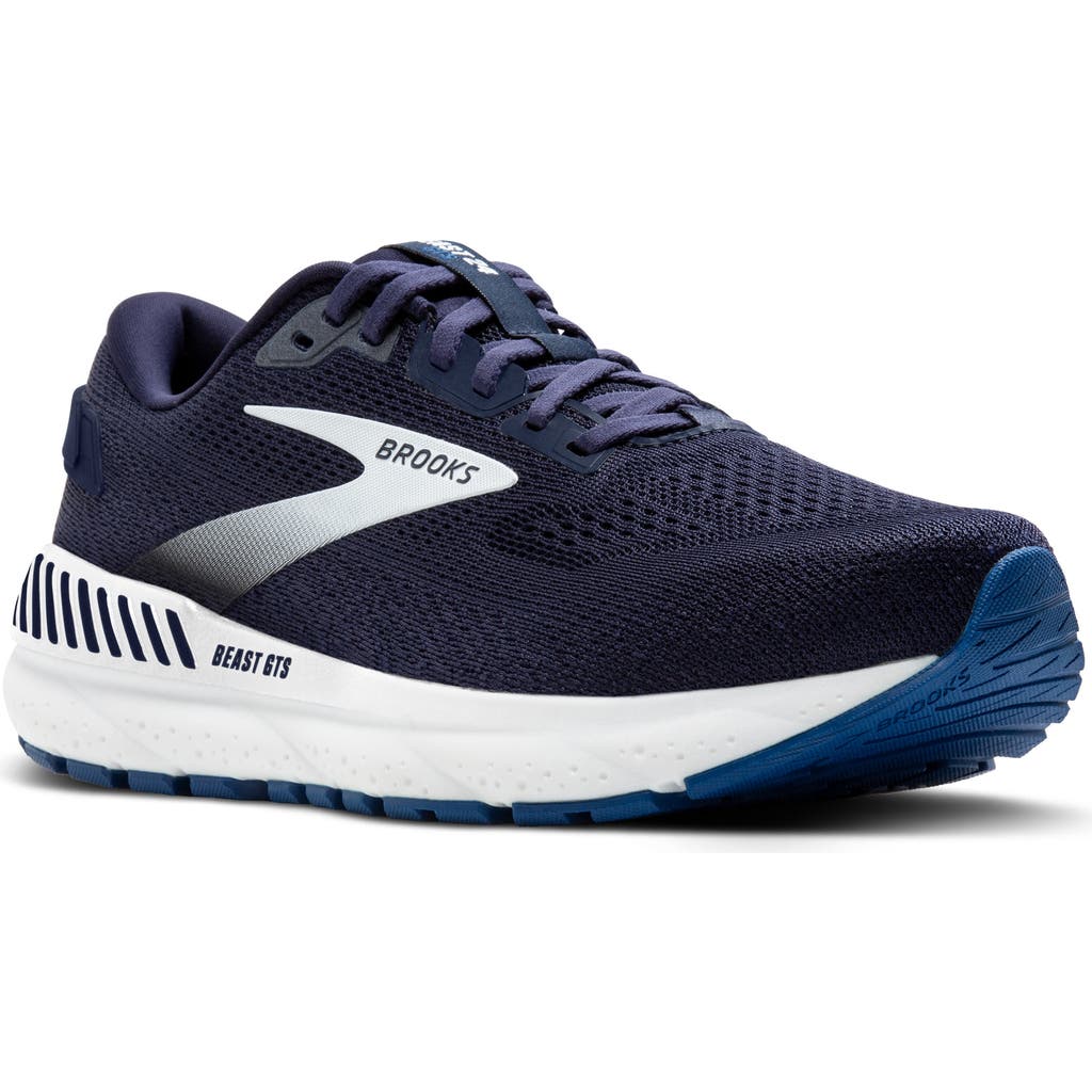 Brooks Beast Gts 24 Running Shoe In Peacoat/true Navy/white