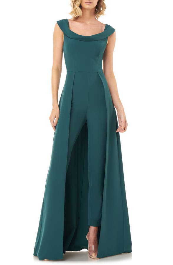 Kay Unger Jumpsuit Gown In Evergreen | ModeSens