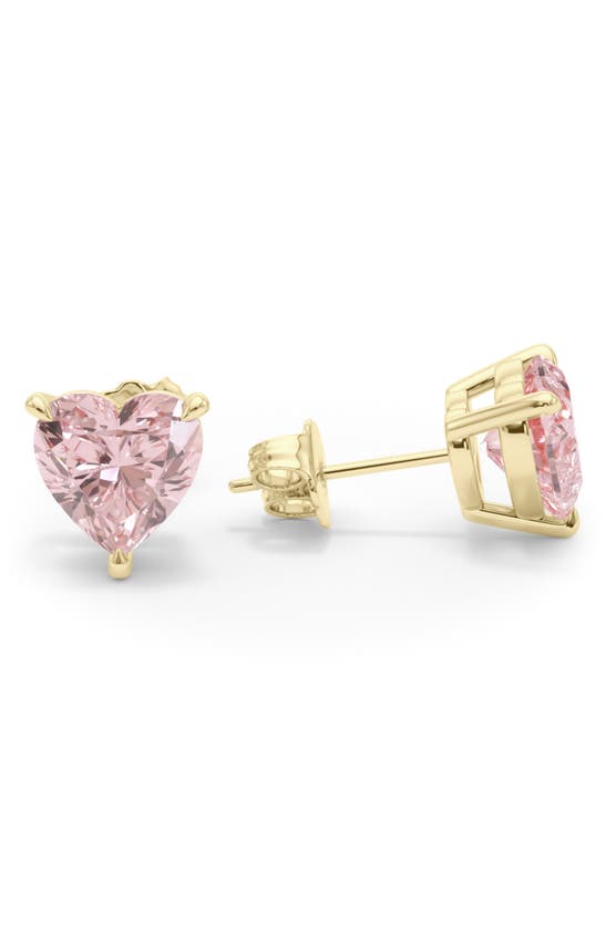 Shop Hautecarat Pink Lab Created Diamond Stud Earrings In 18k Yellow Gold