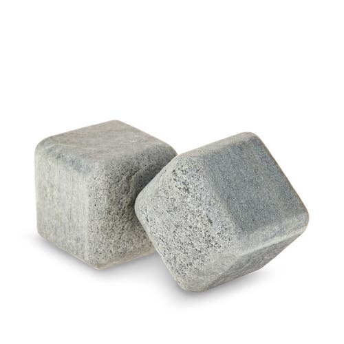Viski Glacier Rocks Large Soapstone Cubes Set Of 2 In Grey