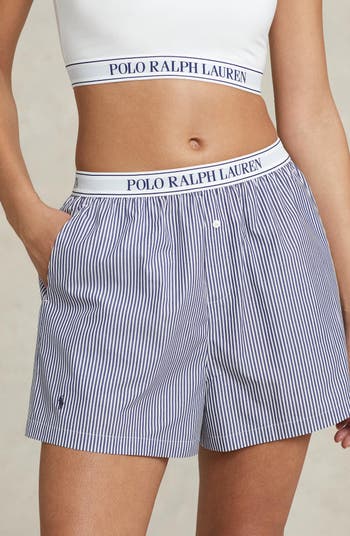 Women's polo shop shorts with logo