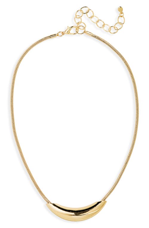 Nordstrom Polished Crescent Bar Pendant Necklace In Gold
