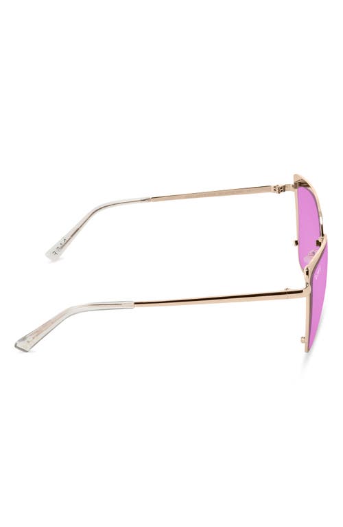 Diff 58mm Square Sunglasses In Rose Gold/pink Mirror Lens
