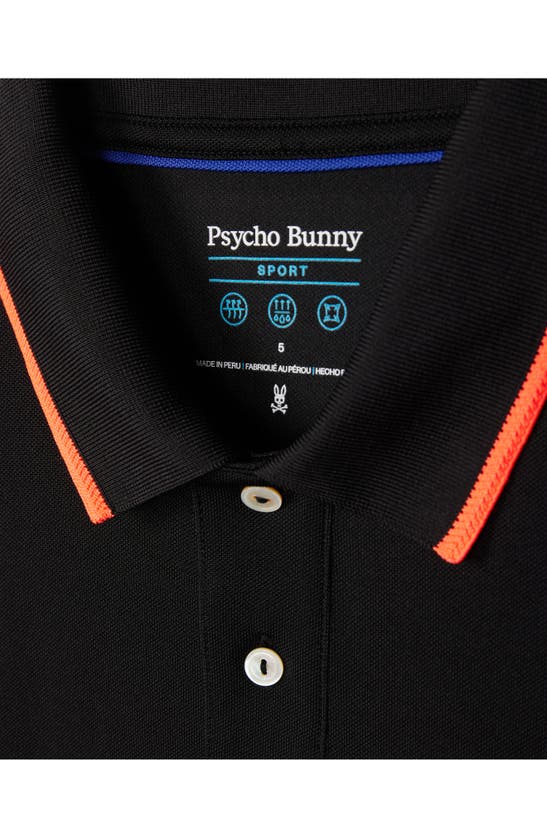 Shop Psycho Bunny Dover Sport Tipped Piqué Polo In Black