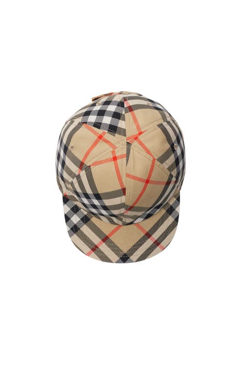 Burberry Plaid Baseball Cap In Sand