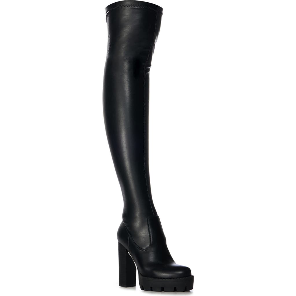 Azalea Wang Ashland Over The Knee Platform Boot In Black
