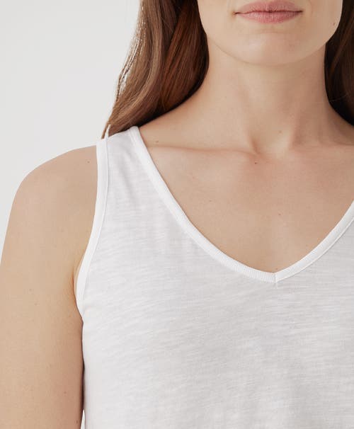 Pact Organic Featherweight Slub Reversible Tank In White
