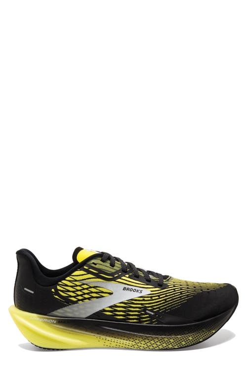 Shop Brooks Hyperion Max Running Shoe In Black/blazing Yellow/white