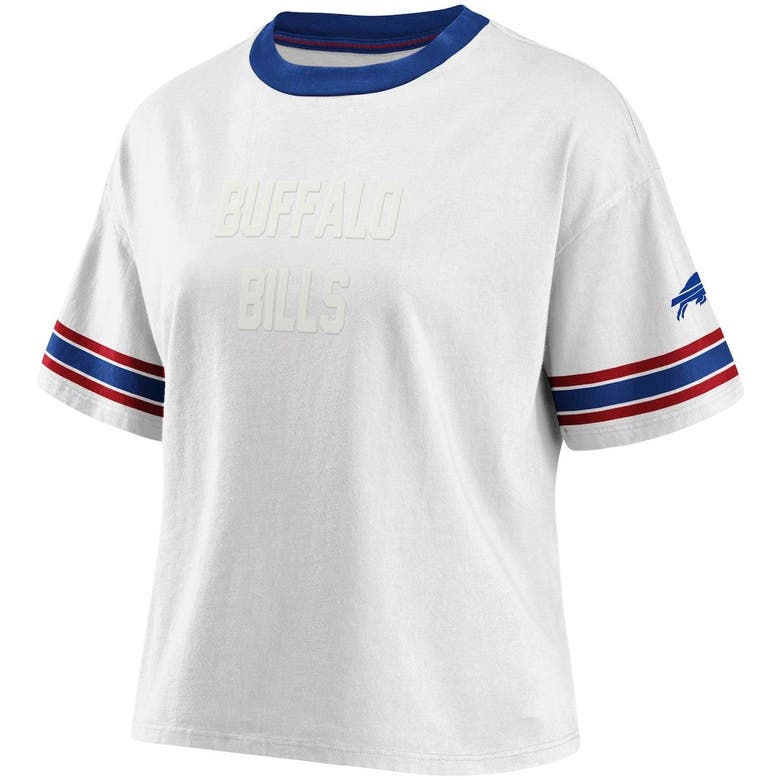 Wear By Erin Andrews White Buffalo Bills Crop T-shirt