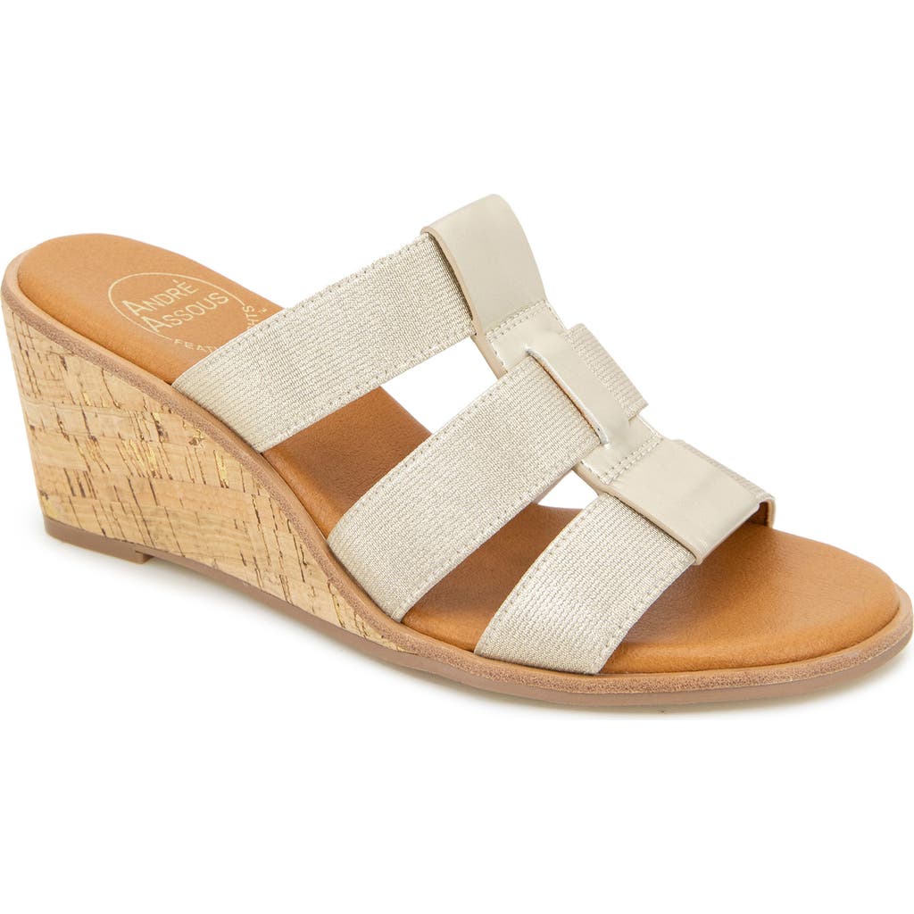 Andre Assous André Assous Bentley Wedge Sandal In Platino