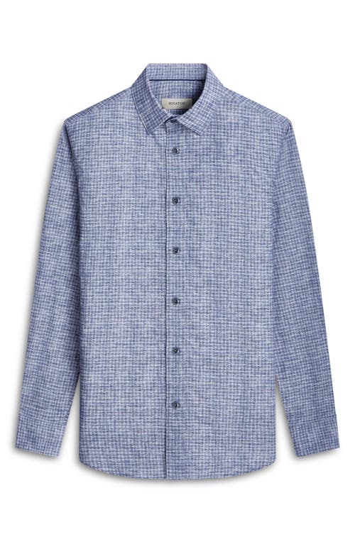 Shop Bugatchi Karl Shaped Fit Plaid Cotton Button-up Shirt In Dusty Blue