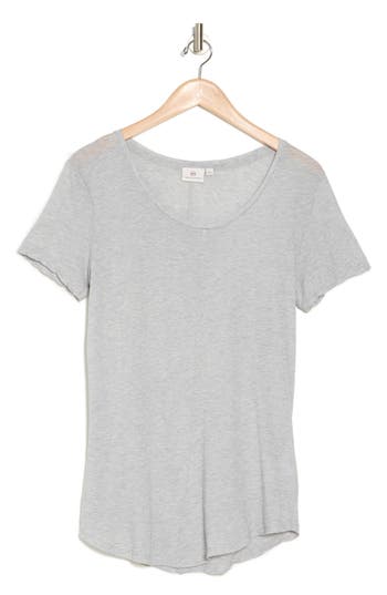 Ag The Jade Cotton & Cashmere Tee In Heather Grey