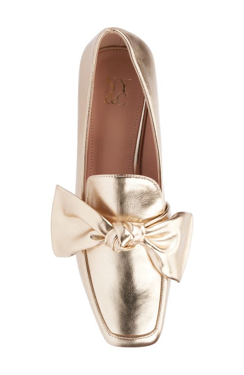 New York And Company Dominica Bow Loafer In Gold
