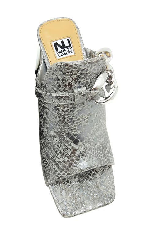 Ninety Union Ryder Open Toe Pump In Silver Snake