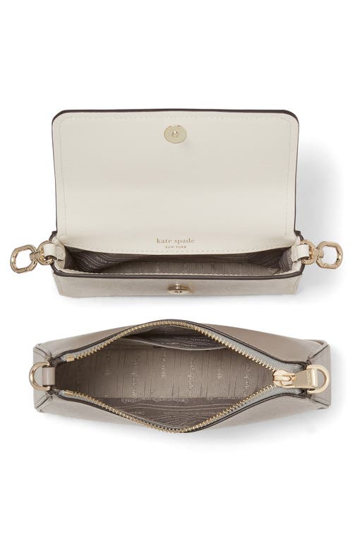 Shop Kate Spade New York Double Up Colorblock Leather Crossbody Bag In Warm Taupe/ivory