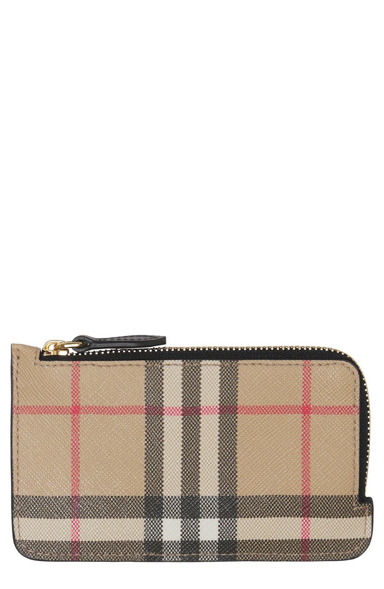 Burberry Somerset Check Canvas & Leather Card Case | Nordstrom
