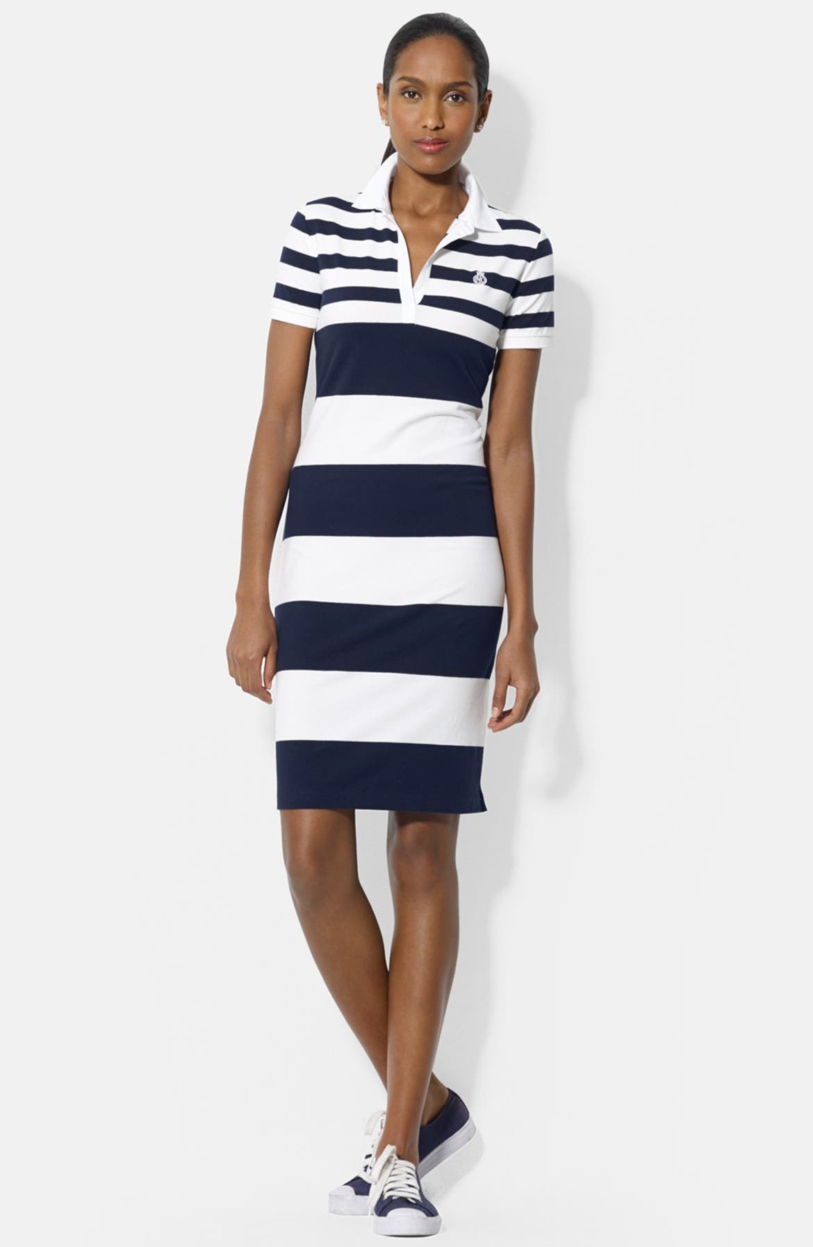 Lauren Ralph Lauren Stripe Cotton Polo Dress | Nordstrom