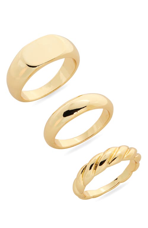 14K Gold Dipped Set of 3 Rings