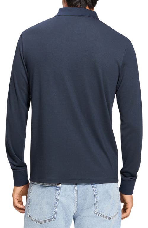 Shop Theory Goris Anemone Milano Long Sleeve Polo In Baltic