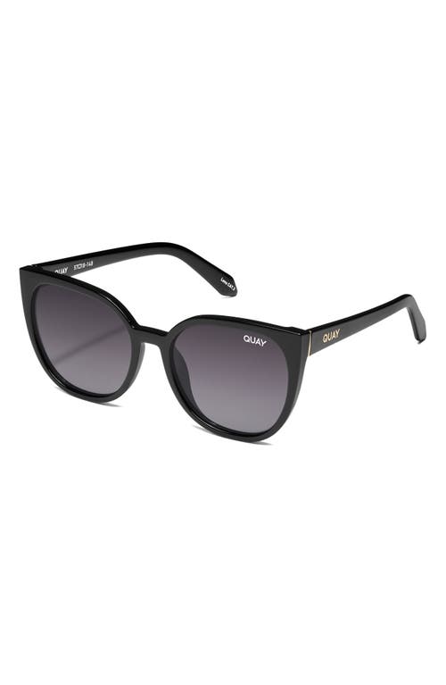 Quay Australia Staycation 57mm Polarized Cat Eye Sunglasses In Black/smoke Polarized