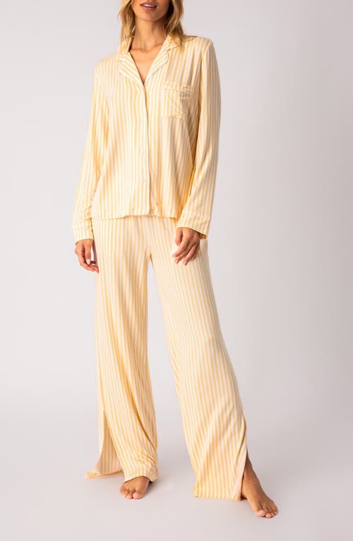 PJ Salvage Lazy Days Stripe Pajamas Sunshine at Nordstrom,