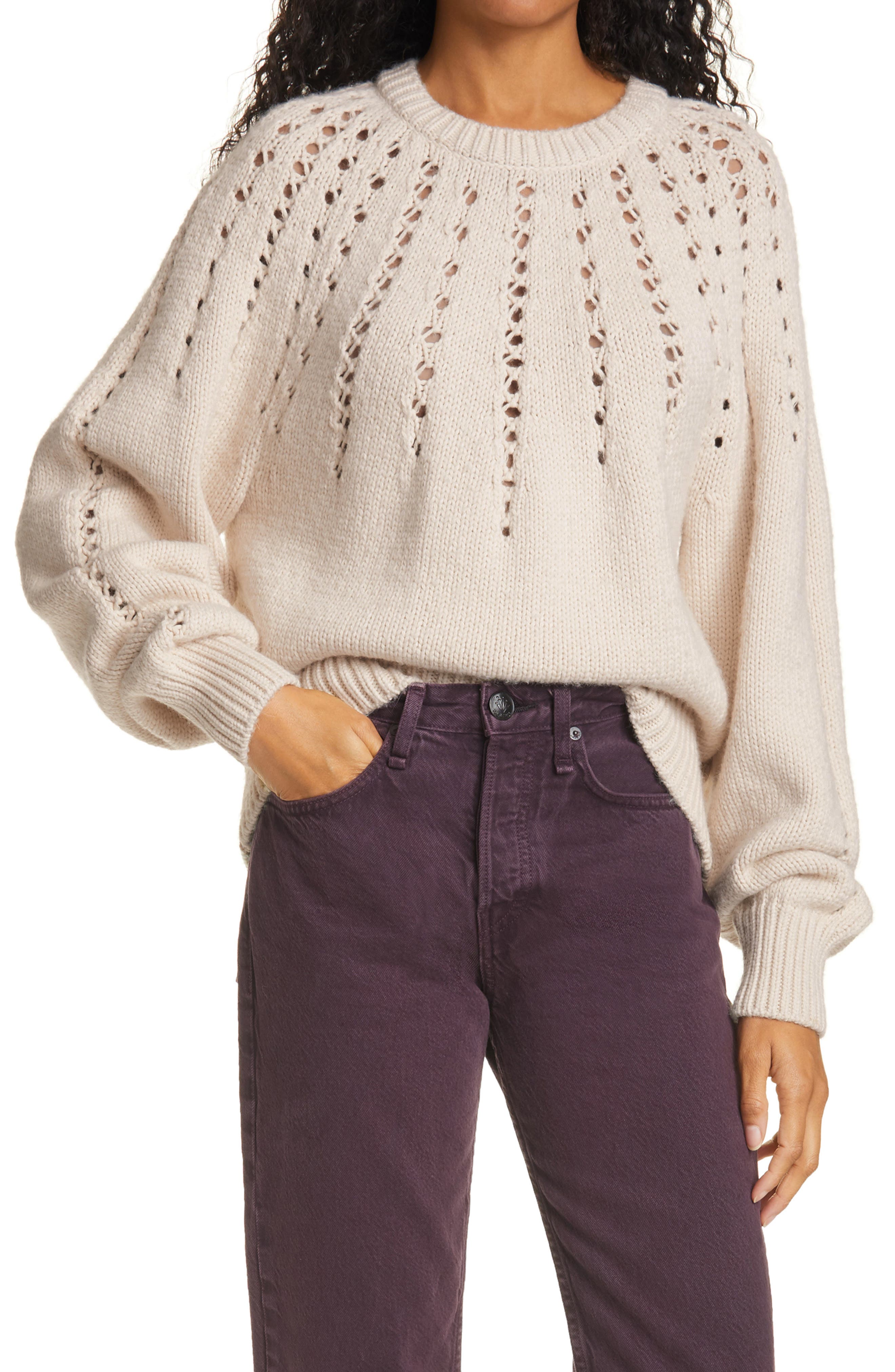 womens pointelle sweater