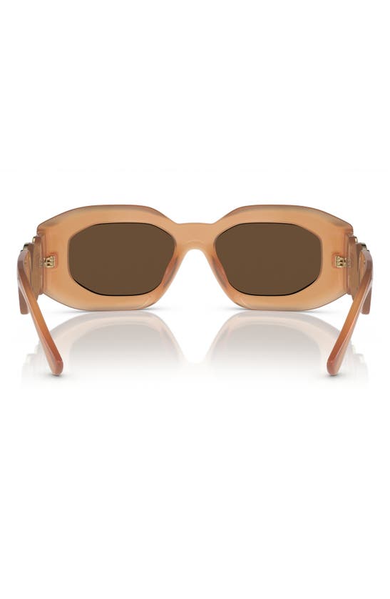 Shop Versace 53mm Rectangular Sunglasses In Brown
