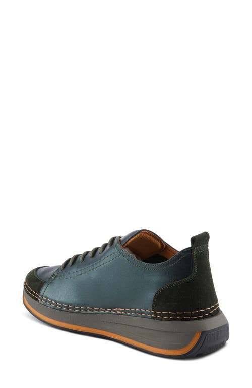 Shop Spring Step Angolan Sneaker In Dark Green Metallic