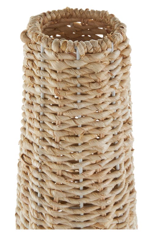 Ginger Birch Studio Two-tone Rattan Vase In Light Brown