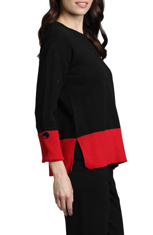 Shop Apny Colorblock Pullover In Black/red