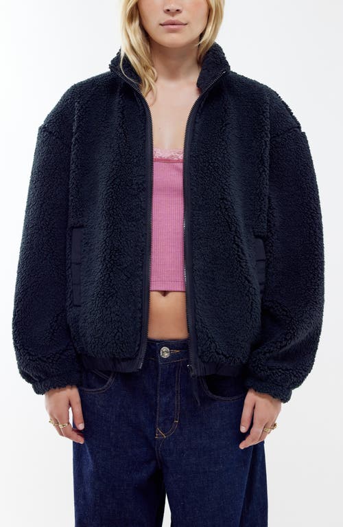 BDG Urban Outfitters Boxy Fleece Jacket in Black 