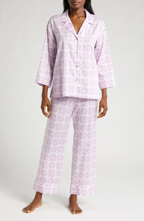 Shop Natori The Getaway Cotton Pajamas In Light Orchid