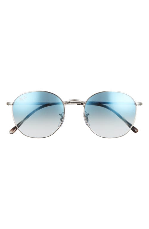 Ray-Ban 54mm Gradient Round Sunglasses in Silver /Clear Gradient Blue at Nordstrom