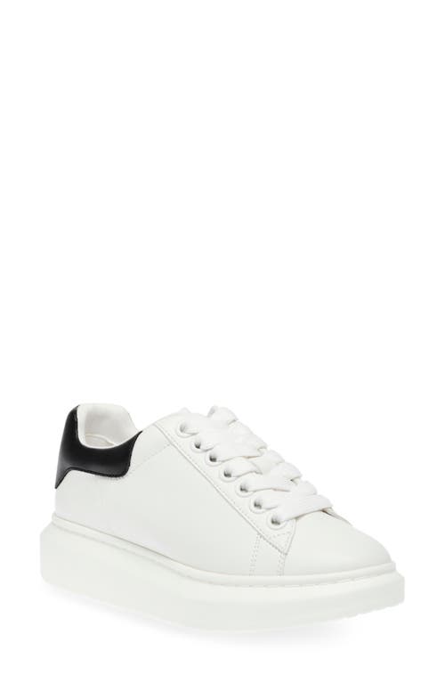 Steve Madden Glacer Platform Sneaker in White/Black at Nordstrom, Size 11