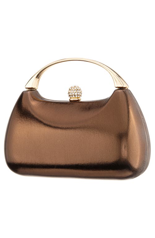 Shop Nina Minaudière Top Handle Bag In Dark Bronze