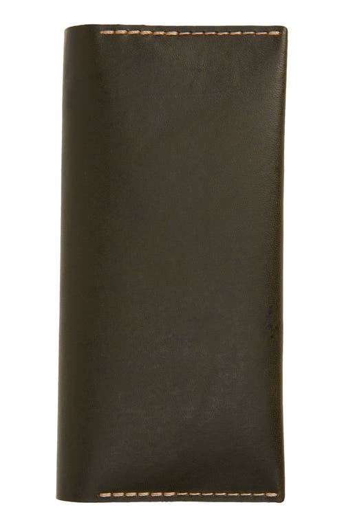 Ezra Arthur No. 12 Long Leather Wallet in Green