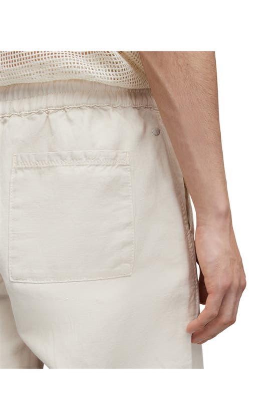 Shop Allsaints Hanbury Cotton & Linen Drawstring Trousers In Oyster Grey