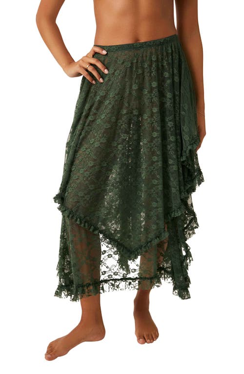 Free People French Courtship Lace Half Slip in Evergreen at Nordstrom, Size Small