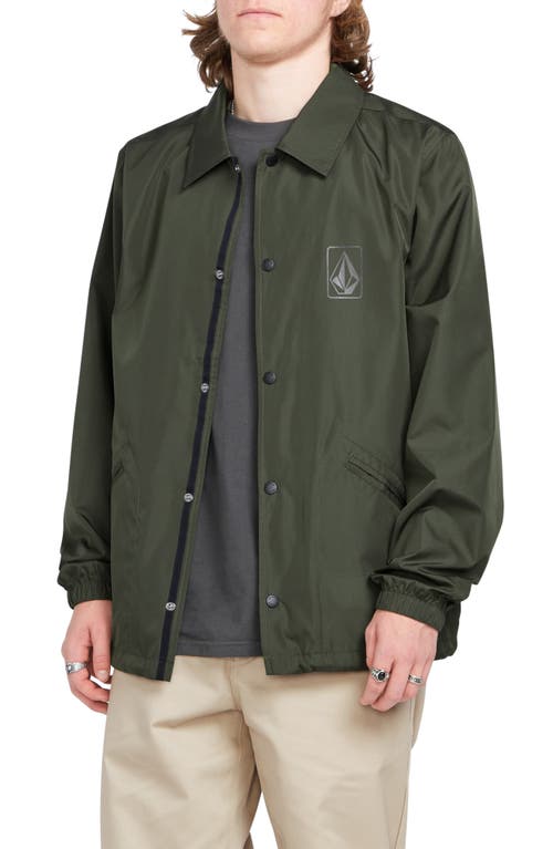 Skate Vitals Water Resistant Coach Jacket in Squadron Green