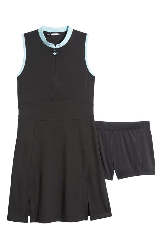 Shop J. Lindeberg Ebony Jersey Two-piece Dress & Shorts In Black
