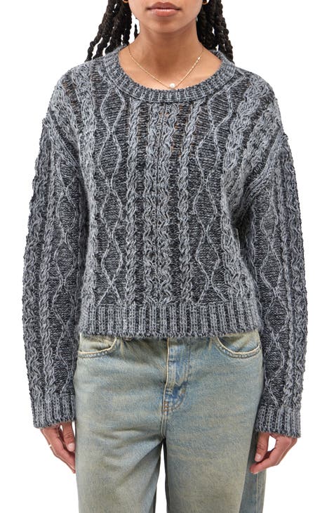 Acid Crop Cable Knit Sweater