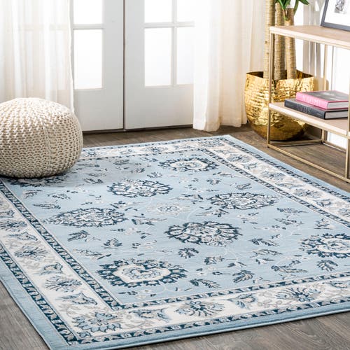 Jonathan Y Cherie French Cottage Area Rug In Blue/cream