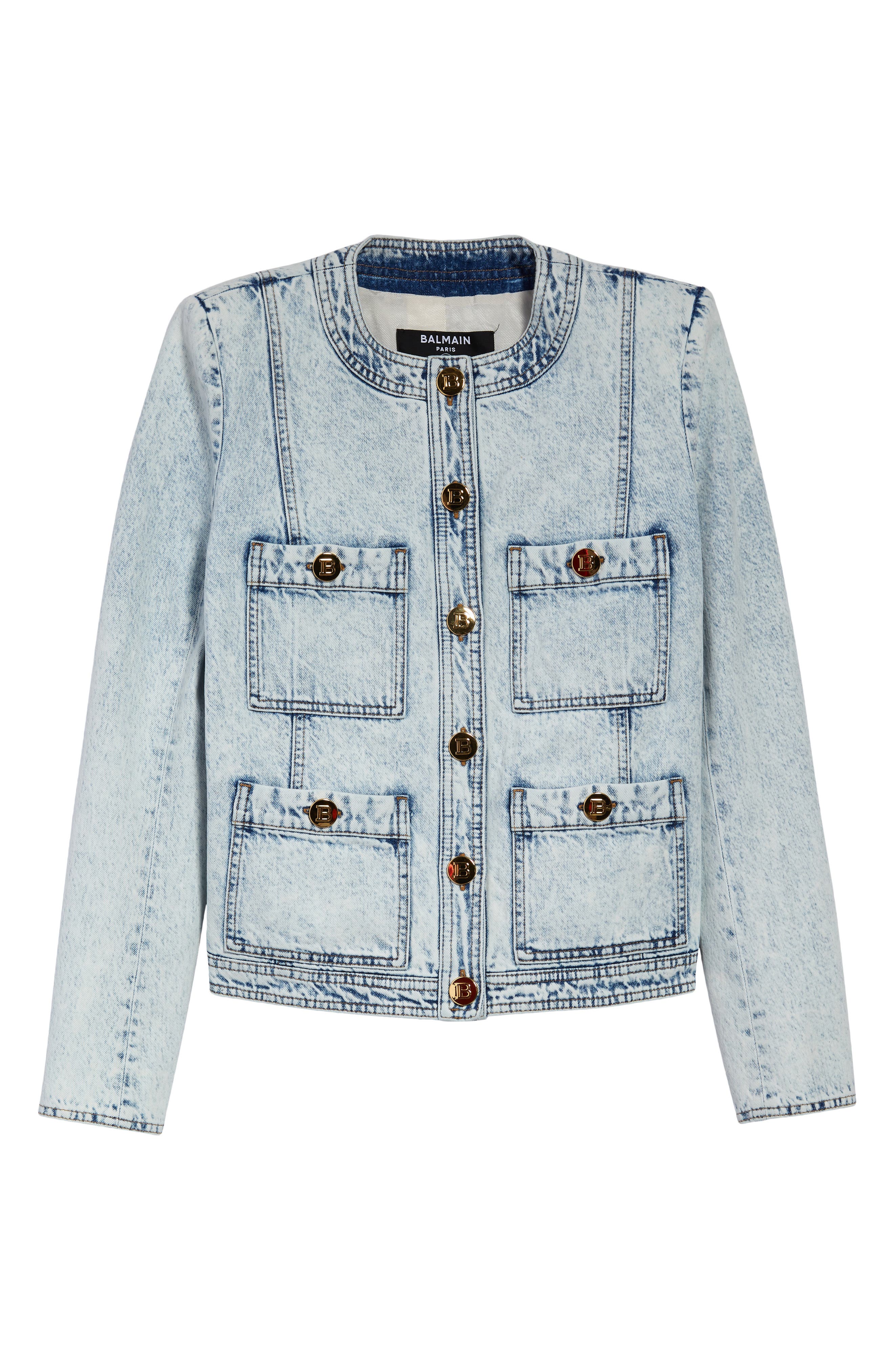 shoulder padded denim jacket